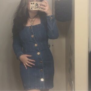 House of Harlow 1960 Dark Blue Jean Jacket Dress